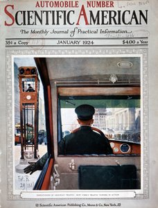 纽约的交通灯塔和交通控制--载于《科学美国人》，1924年1月 作者 美国学校