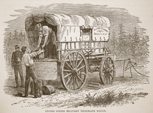 美国军用电报旅行车，来自一家书店。 1896年 作者 美国学校
