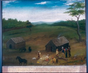 印第安纳州埃尔克哈特县的风景（布面油画 作者 美国学校