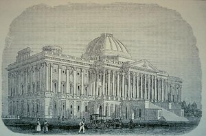 国会大厦景观，约1848年（雕刻）。 作者 美国学校