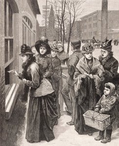 美国怀俄明州夏延市投票的妇女（石版画） 作者 美国学校
