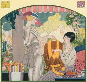 20 世纪 20 年代的时尚女性在挑选新衣 作者 美国学校