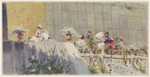 花卉农场的游客 作者 阿梅罗·卡尼奥尼