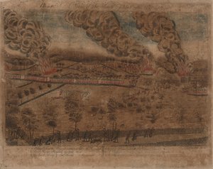 莱克星顿和康科德战役：图版一，莱克星顿战役，1775 年 4 月 19 日。图版二：康科德镇一景。图版三：康科德南桥交战。图版四：莱克星顿南部景观。