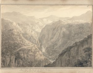 英格兰、苏格兰和威尔士的景色：魔鬼桥旅馆的场景以及莱达尔河的陷落
