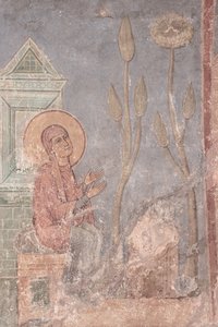 圣安妮祈祷，十二世纪 作者 古代俄罗斯壁画