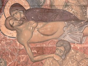 基督的埋葬，约1380年 作者 古代俄罗斯壁画