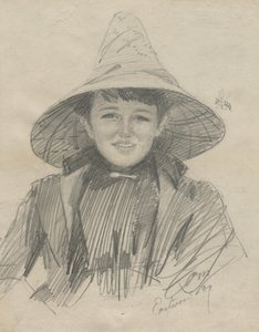艾达·莱蒙（Ada Lymon）戴大帽子的女人，1887年。 作者 伦纳德·佐恩与众不同