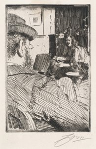 阿尔伯特-贝斯纳和他的模特，1896年。 作者 伦纳德·佐恩与众不同
