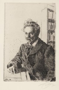 August Strindberg (1849-1912) - Zorn, Anders Leonard (1860-1920) - 1910 - Etching - 29,8x19,8 - 私人收藏 作者 伦纳德·佐恩与众不同