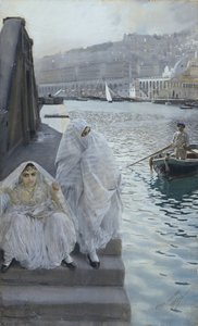 来自 Algiers Harbour Par Zorn，Anders Leonard (1860-1920)。 纸本水彩，尺寸：67x41 作者 伦纳德·佐恩与众不同