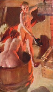 达拉纳的女孩在洗澡，1908年，1931年