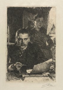 艺术家和他的妻子，1890年。 作者 伦纳德·佐恩与众不同