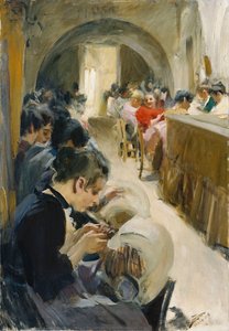 花边制造者；花边钥匙扣，1894年 作者 伦纳德·佐恩与众不同
