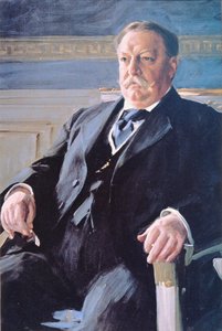 威廉-H-塔夫脱（1857-1930）（彩色平版印刷）。 作者 伦纳德·佐恩与众不同