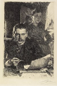 佐恩和他的妻子，1890年 作者 伦纳德·佐恩与众不同
