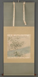 雪中的岚山，江户时代，19世纪。 作者 安藤广重