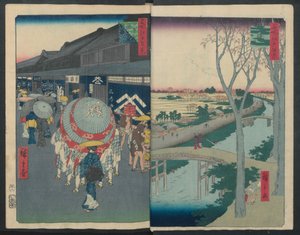 初音骑马场，1856-58., 1856-58. 作者 安藤广重