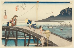 东海道五十三驿站》中的秋叶山挂川 作者 安藤广重