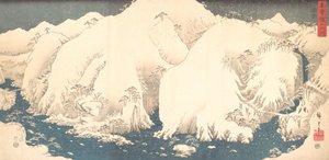 木曾山的雪景，1857年，1857年。