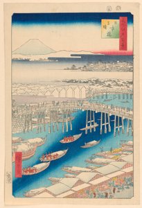 Nihonbashi, clearing weather after show (Nihonbashi, yuki-bare) 选自《江户百景》系列 作者 安藤广重