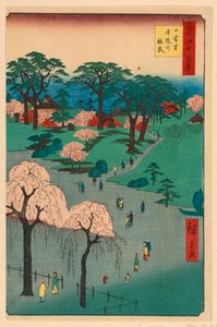 日暮里，寺院（日暮里，寺院之林泉） 选自《江户百景系列 作者 Ando Hiroshige