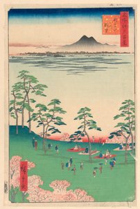 江户百景系列之《阿斯瓜山北望图 作者 Ando Hiroshige
