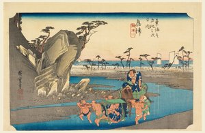 东海道五十三站》中的冲津川 作者 安藤广重