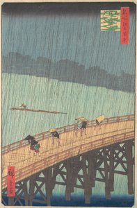 新大桥上的骤雨和大桥上的安岳之游，出自《...》系列，1857年。