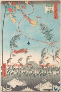 七夕节，出自《江户百家名景》系列，1857年。 作者 安藤广重