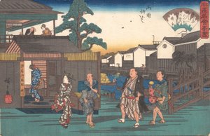 两国柳桥的梅川号，约。1835-42., ca.1835-42. 作者 安藤广重