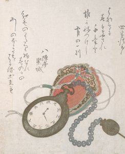 西方怀表 来自春雨收藏的春雨书，第3卷，日期为1823年。 作者 安藤广重