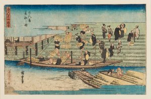 木版画 - 河景，1797-1858年 作者 安藤广重
