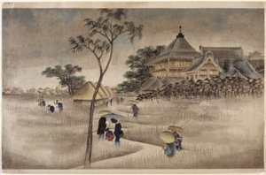 （下面有小屋的大型建筑）（与 17.218 相同） 作者 安藤或歌川广重