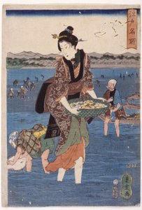 (大型涉水女图) 作者 安藤或歌川广重