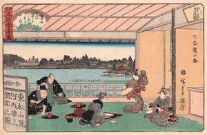 安藤广重的餐厅酒会 作者 安藤或歌川广重