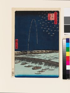 两国桥上的焰火 作者 安藤或歌川广重