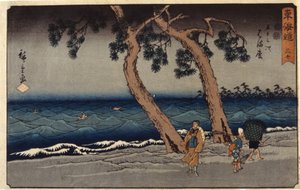 滨松车站（彩色木刻版画） 作者 安藤或歌川广重