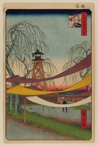 初音骑马场，巴库罗町 作者 安藤或歌川广重