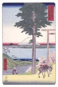 风佐省六叟山（风佐六叟山）（彩色木刻版画） 作者 安藤或歌川广重