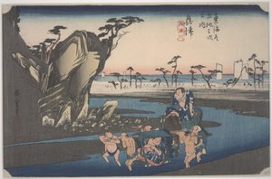 冲津川 作者 安藤或歌川广重