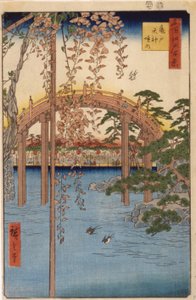 龟户天神神社境内（彩色木版画） 作者 安藤或歌川广重