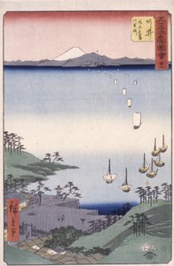32号车站，新井（彩色木版画） 作者 安藤或歌川广重