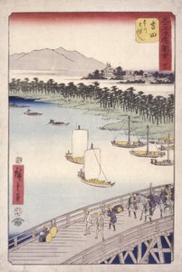 吉田 35 号车站；京冈东海道系列（彩色木刻版画） 作者 安藤或歌川广重
