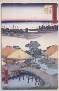 四日市 44 号车站（彩色木刻版画） 作者 安藤或歌川广重