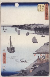 神奈川第 4 车站（木版画） 作者 安藤或歌川广重