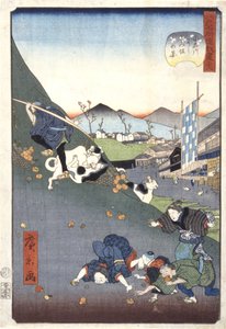 小石川西友坂之景（38）（小石川西友坂之景 38）（彩色木刻版画） 作者 安藤或歌川广重