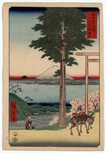 从六须山眺望富士山和江户湾 作者 安藤或歌川广重