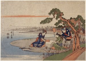 准备布料的妇女（彩色木版画） 作者 安藤或歌川广重
