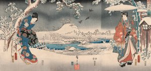 丰国和广重的《源氏物语 作者 Ando or Utagawa and Toyokuni Utagawa III Hiroshige